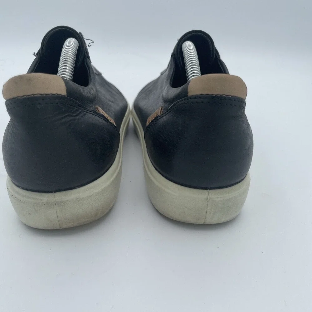 ECCO Biom Zip Slip On Womens Shoes‎ Size 7 Black Leather Comfort Sneakers